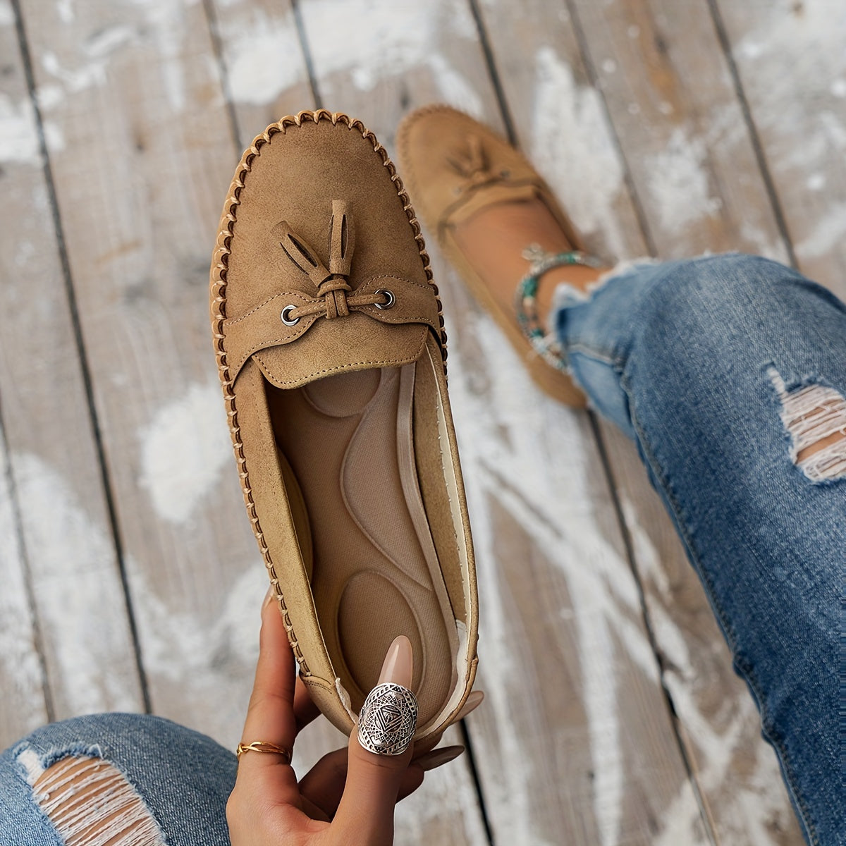 Nadine - Klassiska Loafers med Tofs-detalj
