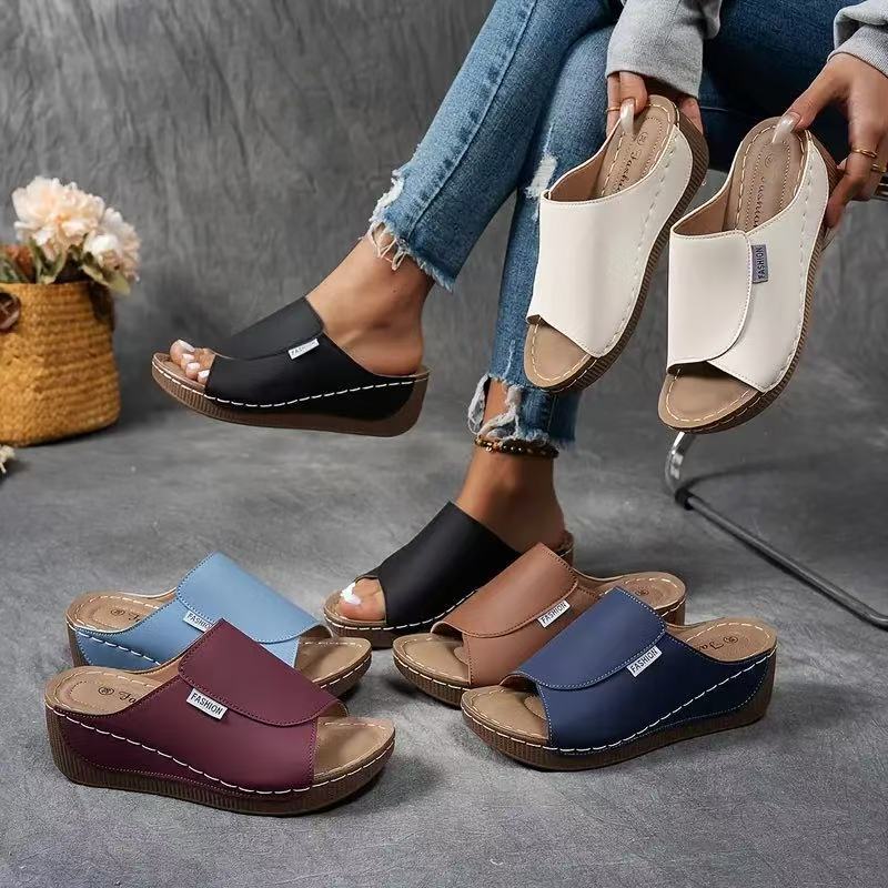 Dam Valvsstöd Slip-On Sandaler med Öppen Tå