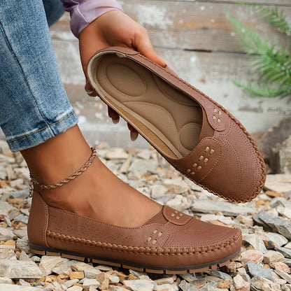 Dam Ortopediska Vävda Slip-On Platta Loafers