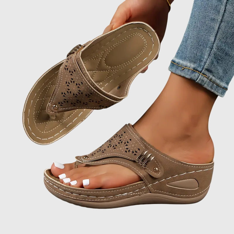 Dam Ortopediska Kilklack Tång Flip Flop Sandaler