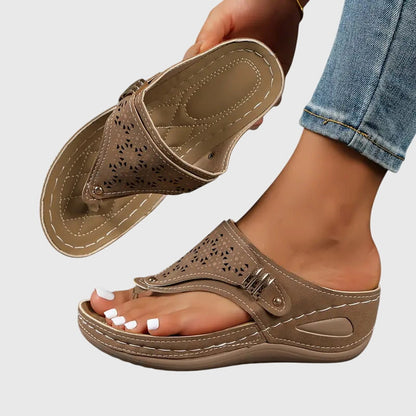 Dam Ortopediska Kilklack Tång Flip Flop Sandaler