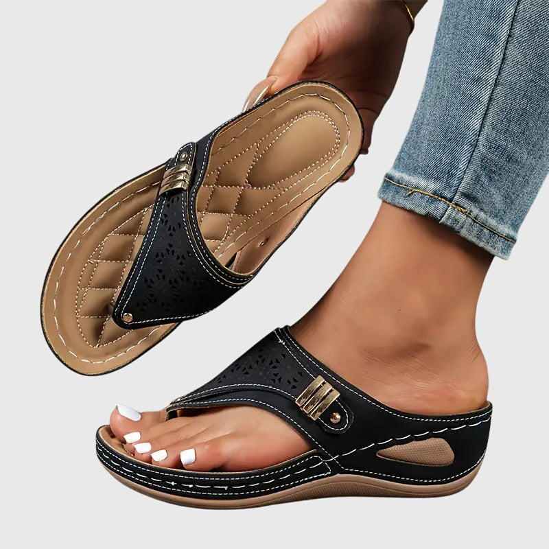 Dam Ortopediska Kilklack Tång Flip Flop Sandaler