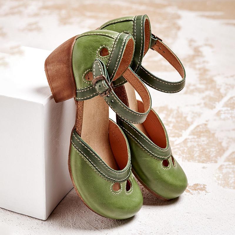 Dam Ortopediska Låg Klack Platta Sandaler