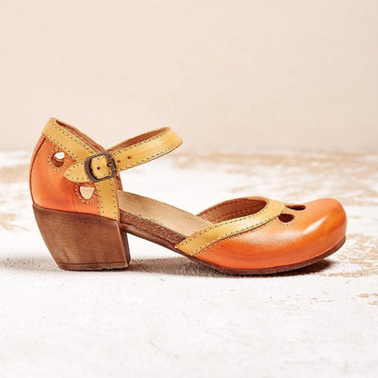 Dam Ortopediska Låg Klack Platta Sandaler