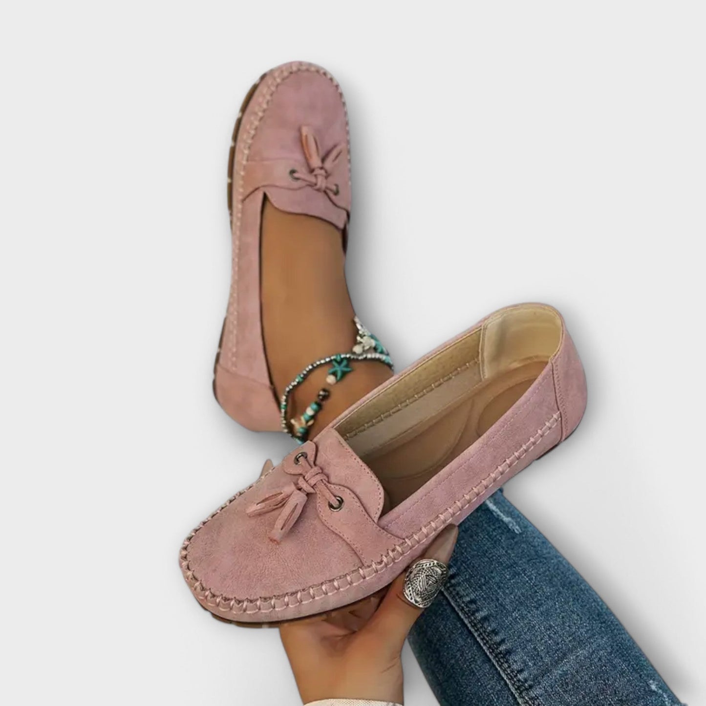 Dam Ortopediska Tofsel Loafers Slip-On Platt Moccasin