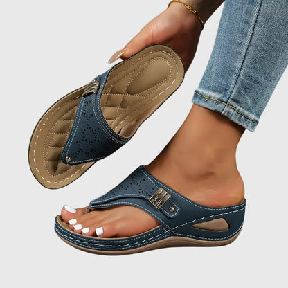Dam Ortopediska Kilklack Tång Flip Flop Sandaler
