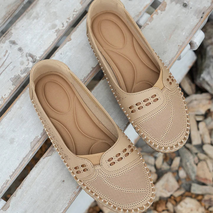Dam Ortopediska Vävda Slip-On Platta Loafers