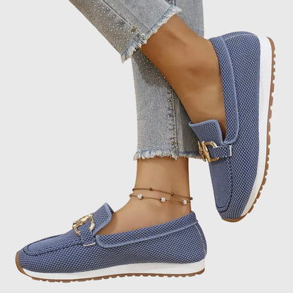 Dam Ortopediska Loafers med Guld Horsebit-Detalj