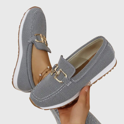 Dam Ortopediska Loafers med Guld Horsebit-Detalj
