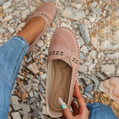 Dam Ortopediska Vävda Slip-On Platta Loafers