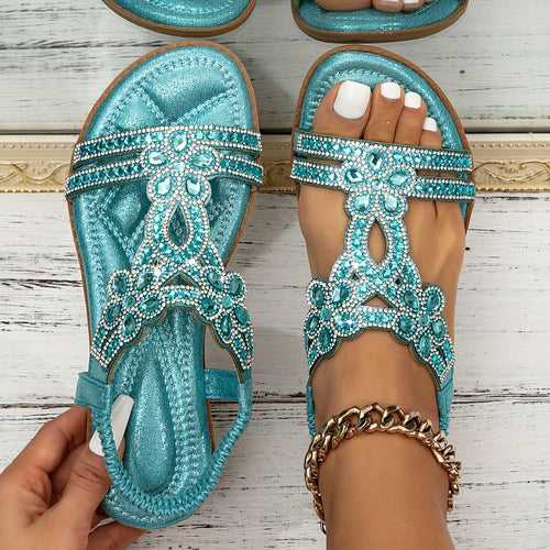 Dam Ortopediska Boho Platta Sandaler med Dekoration