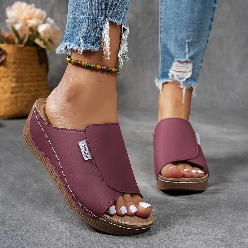 Dam Valvsstöd Slip-On Sandaler med Öppen Tå