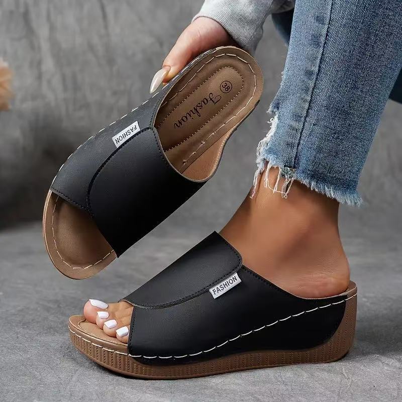 Dam Valvsstöd Slip-On Sandaler med Öppen Tå