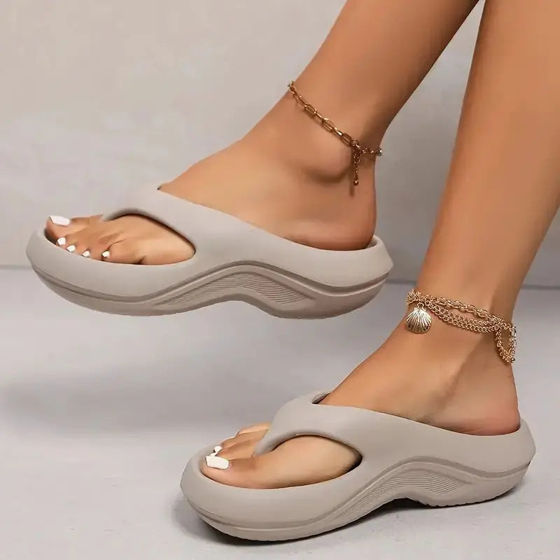 Dam Chunky Plattform Flip Flops Molnvaddering Tång