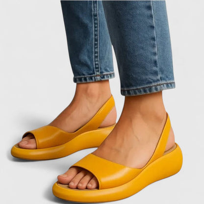 Dam Ortopediska Vadderade Slip-On Peep Toe Sandaler