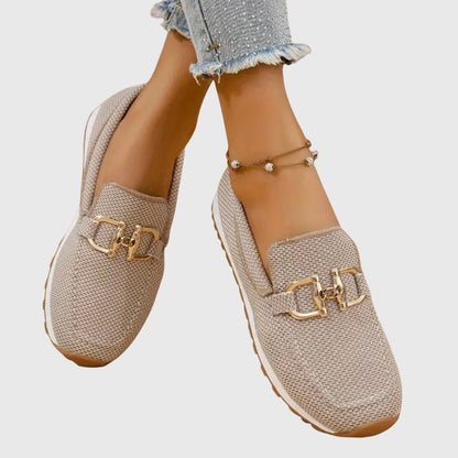 Dam Ortopediska Loafers med Guld Horsebit-Detalj