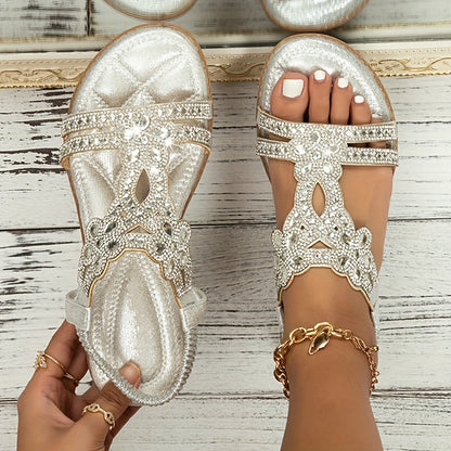 Dam Ortopediska Boho Platta Sandaler med Dekoration