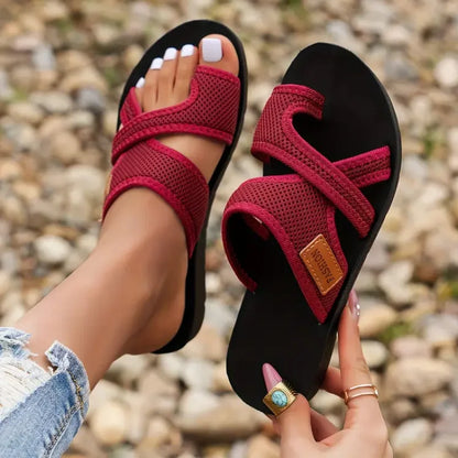 Dam Ortopediska Hallux-Lättnad Slide Sandaler