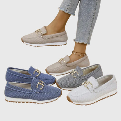 Dam Ortopediska Loafers med Guld Horsebit-Detalj