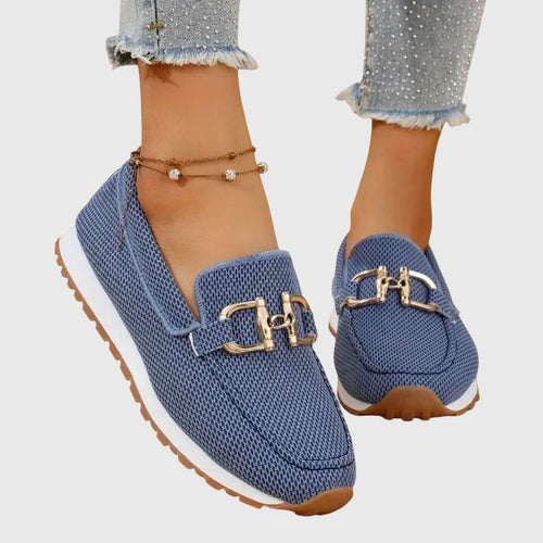 Dam Ortopediska Loafers med Guld Horsebit-Detalj
