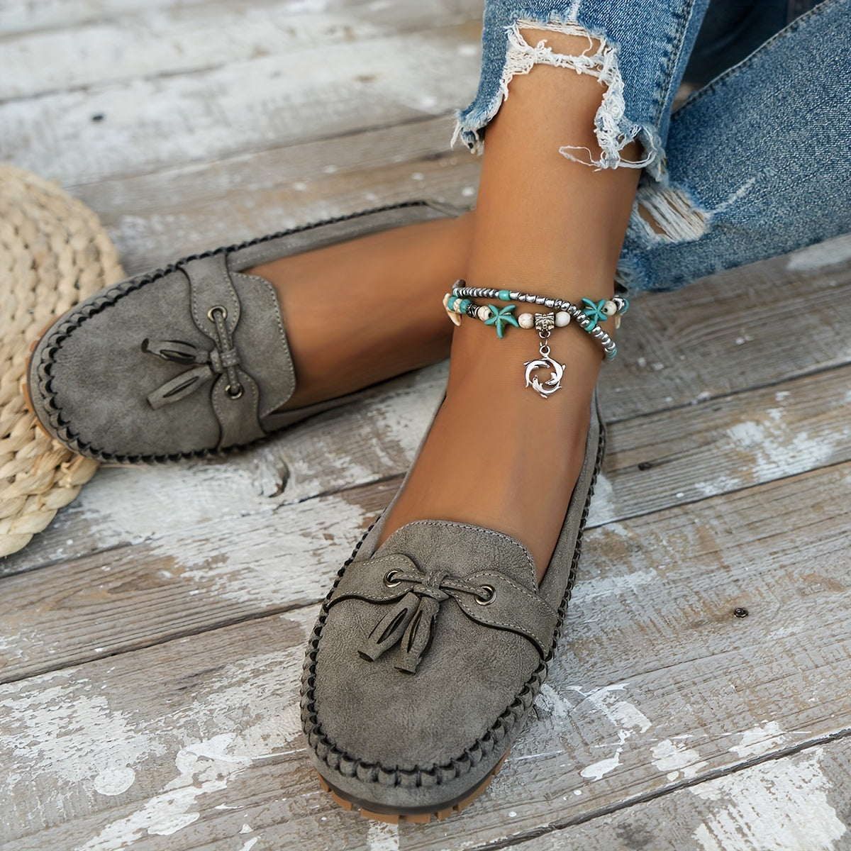Nadine - Klassiska Loafers med Tofs-detalj
