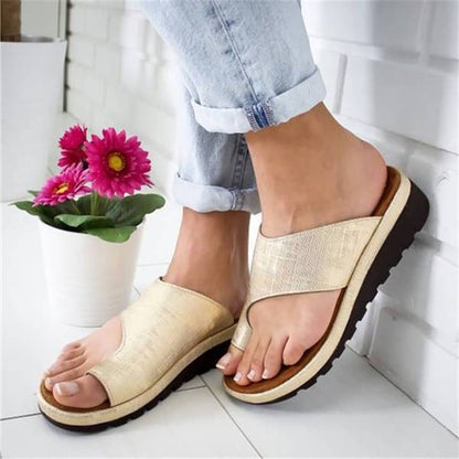 Dam Ortopediska Hallux-Korrigering Kilklack Slide Sandaler