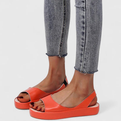 Dam Ortopediska Vadderade Slip-On Peep Toe Sandaler