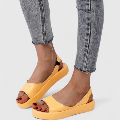 Dam Ortopediska Vadderade Slip-On Peep Toe Sandaler