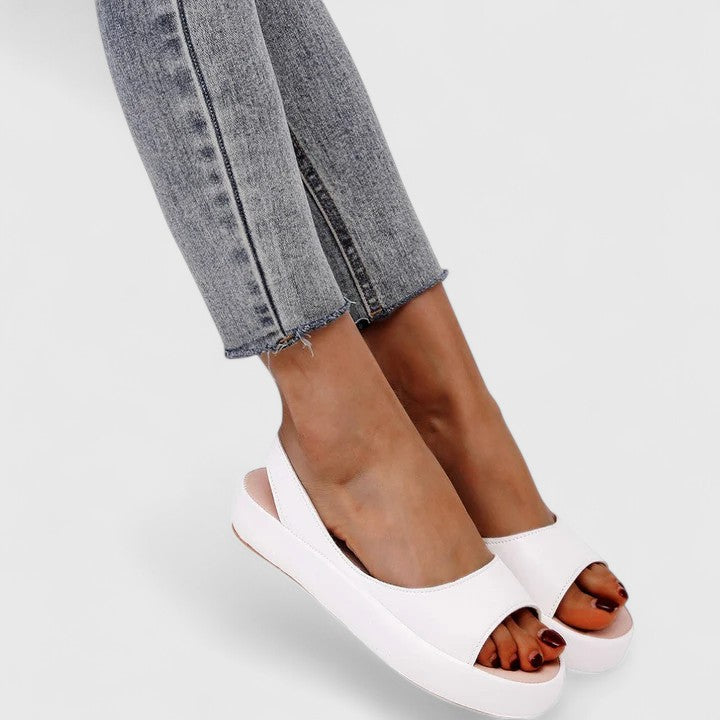 Dam Ortopediska Vadderade Slip-On Peep Toe Sandaler